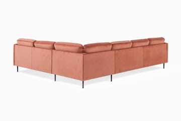 Teodin Hörnsoffa med Divan Vänster Sammet - Rosa - Möbler - Soffa - Hörnsoffa - Hörnsoffa med divan