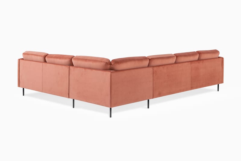 Teodin Hörnsoffa med Divan Vänster Sammet - Rosa - Möbler - Soffa - Hörnsoffa - Hörnsoffa med divan