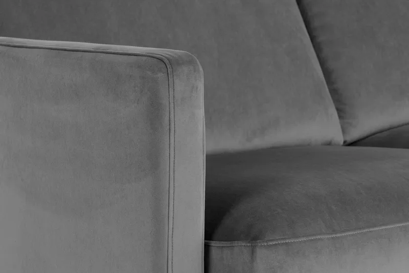 Teodin Hörnsoffa Sammet - Ljusgrå - Möbler - Soffa - Hörnsoffa