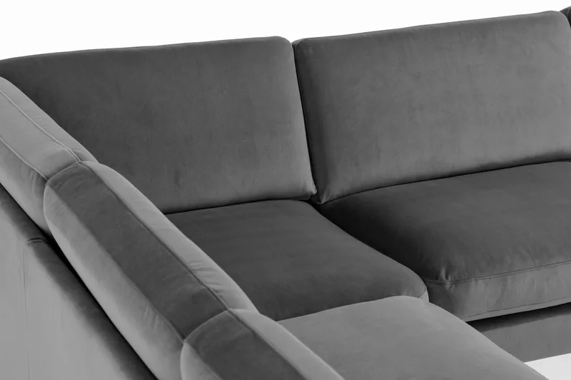 Teodin Hörnsoffa Sammet - Ljusgrå - Möbler - Soffa - Hörnsoffa