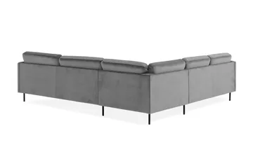 Teodin Hörnsoffa Sammet - Ljusgrå - Möbler - Soffa - Hörnsoffa