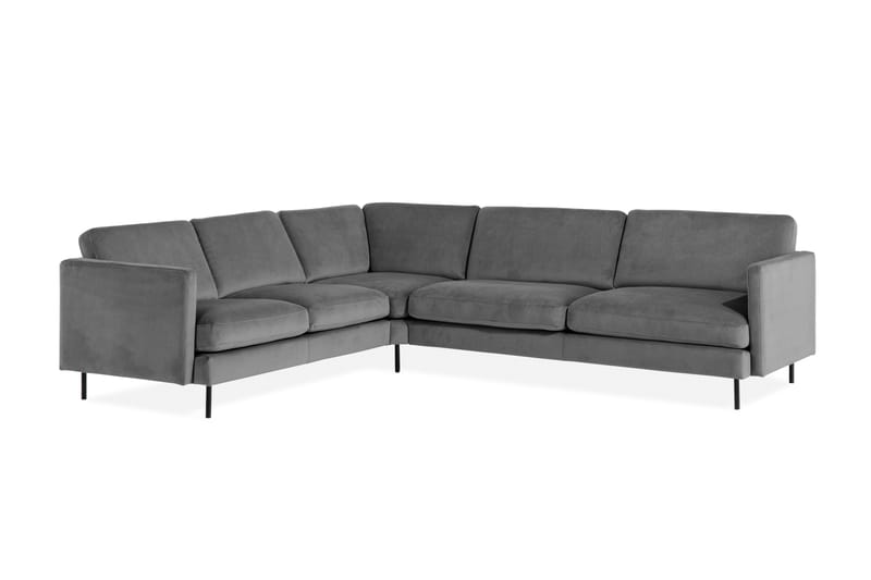 Teodin Hörnsoffa Sammet - Ljusgrå - Möbler - Soffa - Hörnsoffa