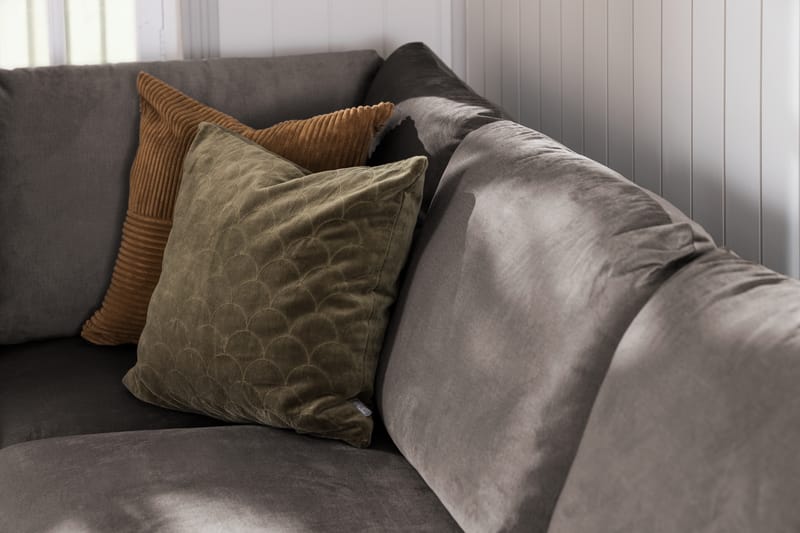 Trend 5-sits Högervänd L-formad Hörnsoffa i Sammet - Brun - Möbler - Soffa - Hörnsoffa