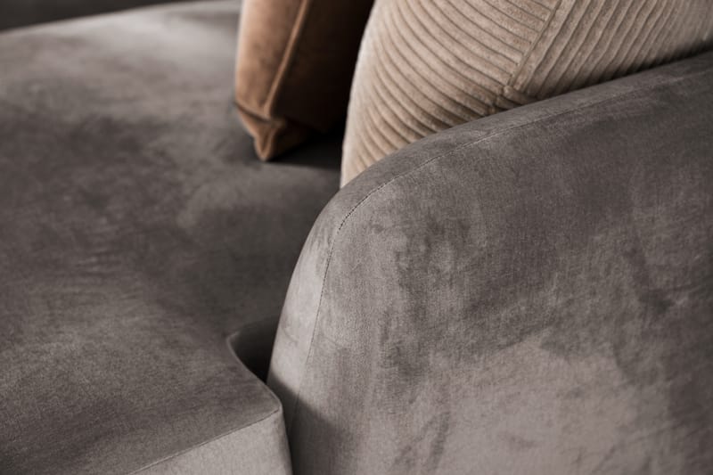Trend 5-sits Högervänd L-formad Hörnsoffa i Sammet - Brun - Möbler - Soffa - Hörnsoffa