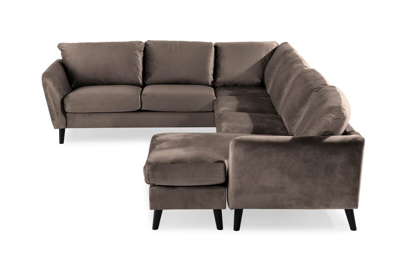Trend 5-sits Högervänd L-formad Hörnsoffa i Sammet - Brun - Möbler - Soffa - Hörnsoffa