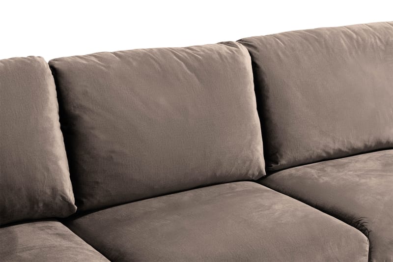 Trend 5-sits Högervänd L-formad Hörnsoffa i Sammet - Brun - Möbler - Soffa - Hörnsoffa
