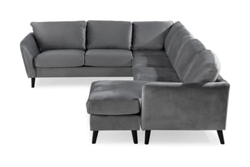 Trend 5-sits Högervänd L-formad Hörnsoffa i Sammet - Ljusgrå - Möbler - Soffa - Hörnsoffa