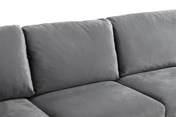 Trend 5-sits Högervänd L-formad Hörnsoffa i Sammet - Ljusgrå - Möbler - Soffa - Hörnsoffa