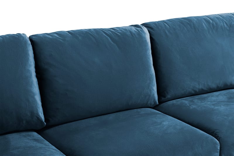 Trend 5-sits Högervänd L-formad Hörnsoffa med Divan i Sammet - Blå - Möbler - Soffa - Hörnsoffa - Hörnsoffa med divan