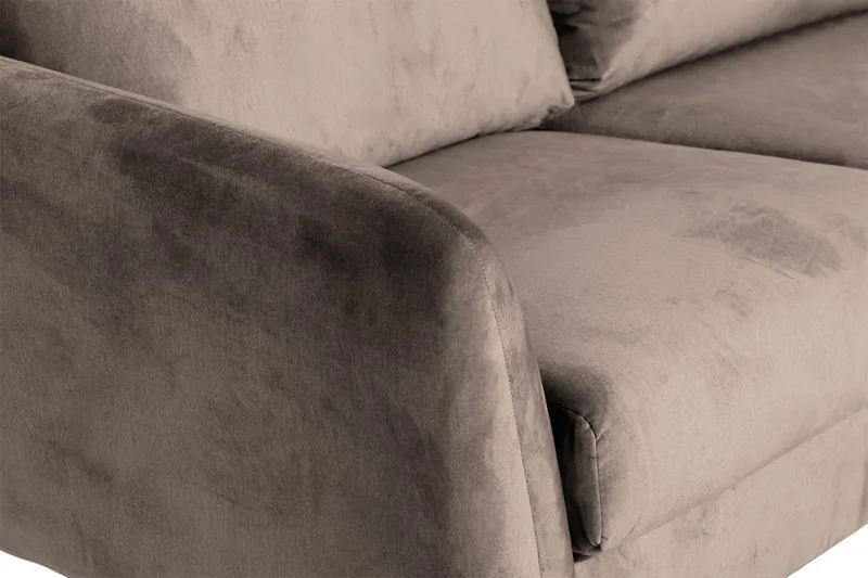 Trend 5-sits Högervänd L-formad Hörnsoffa med Divan i Sammet - Brun - Möbler - Soffa - Hörnsoffa - Hörnsoffa med divan