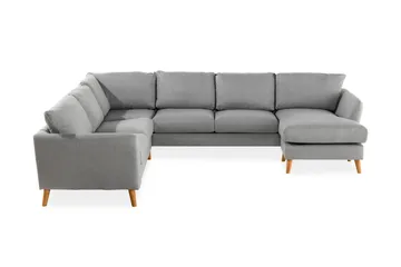 Trend 5-sits Högervänd U-formad Hörnsoffa med divan i Tyg - Grå - Möbler - Soffa - Hörnsoffa - Hörnsoffa med divan