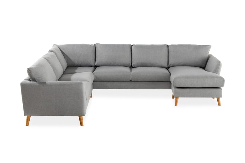 Trend 5-sits Högervänd U-formad Hörnsoffa med divan i Tyg - Grå - Möbler - Soffa - Hörnsoffa - Hörnsoffa med divan