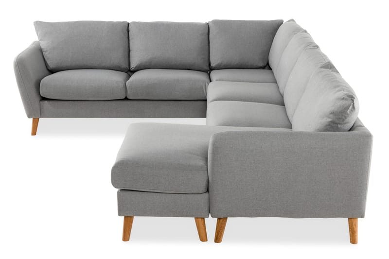 Trend 5-sits Högervänd U-formad Hörnsoffa med divan i Tyg - Grå - Möbler - Soffa - Hörnsoffa - Hörnsoffa med divan