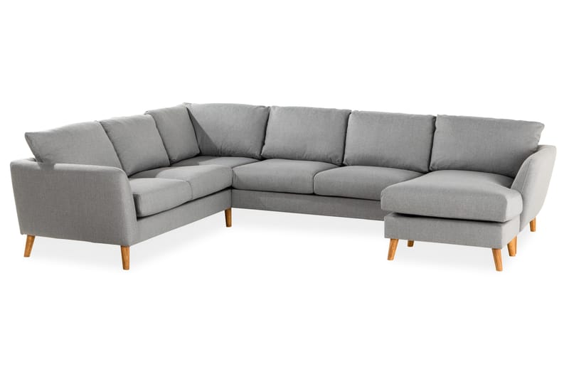 Trend 5-sits Högervänd U-formad Hörnsoffa med divan i Tyg - Grå - Möbler - Soffa - Hörnsoffa - Hörnsoffa med divan