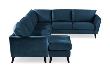 Trend 5-sits Vänstervänd U-formad Hörnsoffa med divan i Sammet - Blå - Möbler - Soffa - Hörnsoffa - Hörnsoffa med divan