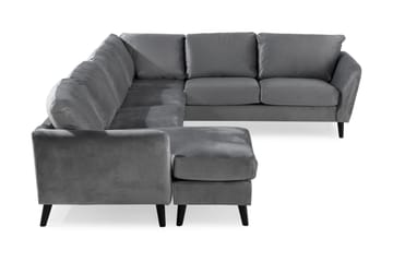 Trend 5-sits Vänstervänd U-formad Hörnsoffa med divan i Sammet - Ljusgrå - Möbler - Soffa - Hörnsoffa - Hörnsoffa med divan