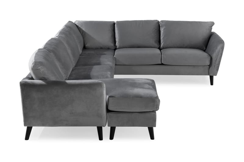 Trend 5-sits Vänstervänd U-formad Hörnsoffa med divan i Sammet - Ljusgrå - Möbler - Soffa - Hörnsoffa - Hörnsoffa med divan