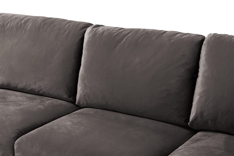 Trend 5-sits Vänstervänd U-formad Hörnsoffa med divan i Sammet - Mörkgrå - Möbler - Soffa - Hörnsoffa - Hörnsoffa med divan