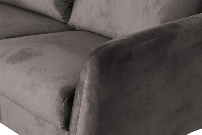 Trend 5-sits Vänstervänd U-formad Hörnsoffa med divan i Sammet - Mörkgrå - Möbler - Soffa - Hörnsoffa - Hörnsoffa med divan