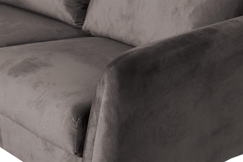 Trend 5-sits Vänstervänd U-formad Hörnsoffa med divan i Sammet - Mörkgrå - Möbler - Soffa - Hörnsoffa - Hörnsoffa med divan