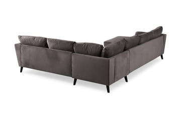 Trend 5-sits Vänstervänd U-formad Hörnsoffa med divan i Sammet - Mörkgrå - Möbler - Soffa - Hörnsoffa
