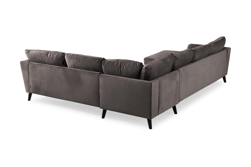 Trend 5-sits Vänstervänd U-formad Hörnsoffa med divan i Sammet - Mörkgrå - Möbler - Soffa - Hörnsoffa