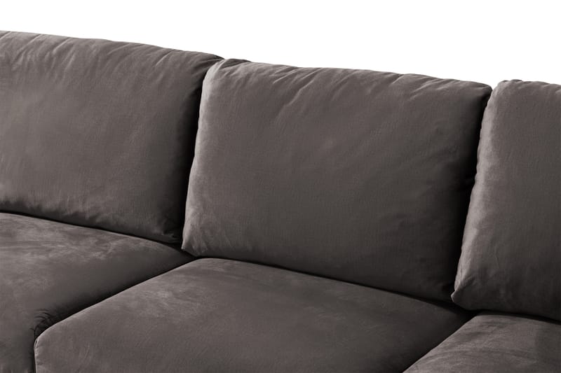 Trend 5-sits Vänstervänd U-formad Hörnsoffa med divan i Sammet - Mörkgrå - Möbler - Soffa - Hörnsoffa