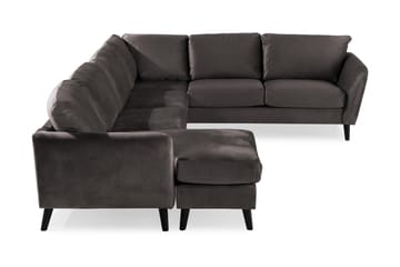 Trend 5-sits Vänstervänd U-formad Hörnsoffa med divan i Sammet - Mörkgrå - Möbler - Soffa - Hörnsoffa - Hörnsoffa med divan