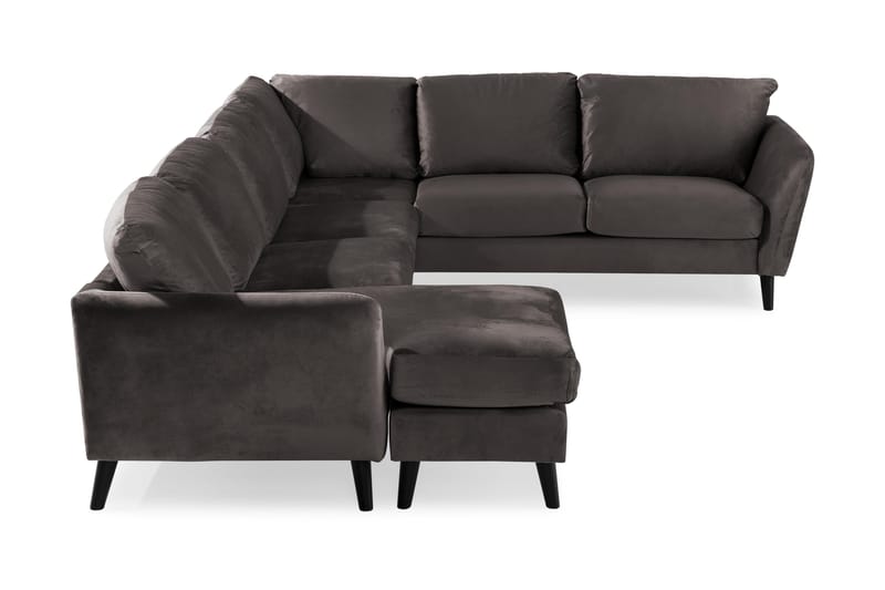 Trend 5-sits Vänstervänd U-formad Hörnsoffa med divan i Sammet - Mörkgrå - Möbler - Soffa - Hörnsoffa - Hörnsoffa med divan
