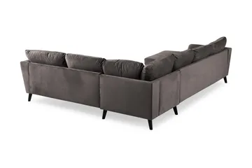 Trend 5-sits Vänstervänd U-formad Hörnsoffa med divan i Sammet - Mörkgrå - Möbler - Soffa - Hörnsoffa - Hörnsoffa med divan