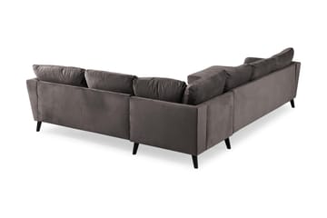 Trend 5-sits Vänstervänd U-formad Hörnsoffa med divan i Sammet - Mörkgrå - Möbler - Soffa - Hörnsoffa - Hörnsoffa med divan