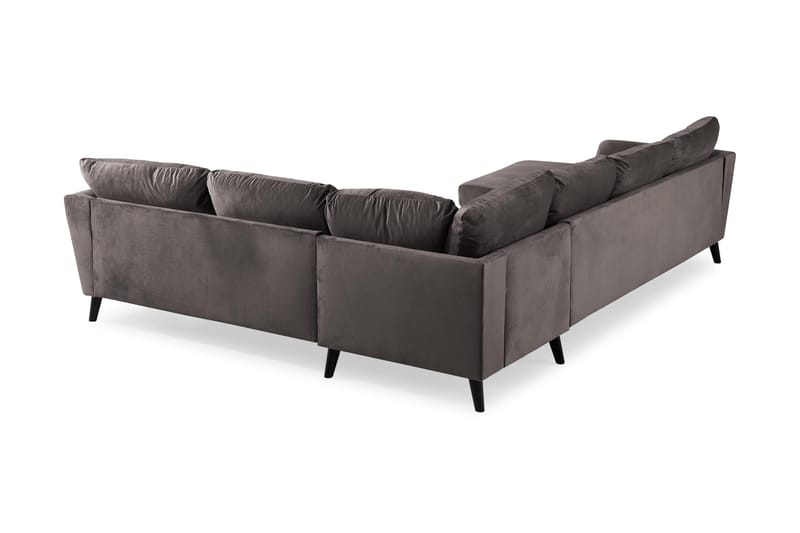 Trend 5-sits Vänstervänd U-formad Hörnsoffa med divan i Sammet - Mörkgrå - Möbler - Soffa - Hörnsoffa - Hörnsoffa med divan