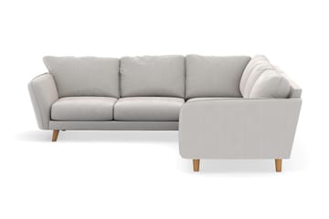 Trend Lyx 6-sits Vändbar L-formad Hörnsoffa i Sammet - Krämvit - Möbler - Soffa - Hörnsoffa
