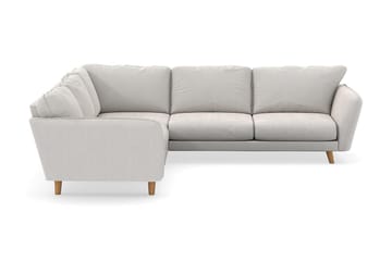 Trend Lyx 6-sits Vändbar L-formad Hörnsoffa i Sammet - Krämvit - Möbler - Soffa - Sammetssoffa