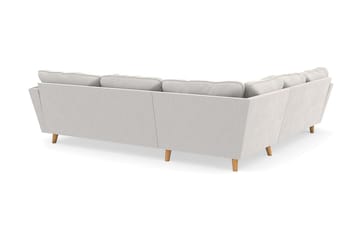 Trend Lyx 6-sits Vändbar L-formad Hörnsoffa i Sammet - Krämvit - Möbler - Soffa - Sammetssoffa