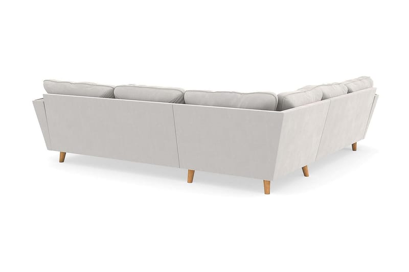 Trend Lyx 6-sits Vändbar L-formad Hörnsoffa i Sammet - Krämvit - Möbler - Soffa - Sammetssoffa