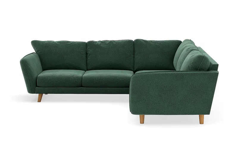 Trend Lyx 6-sits Vändbar L-formad Hörnsoffa i Sammet - Mörkgrön - Möbler - Soffa - Sammetssoffa