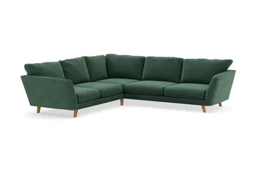 Trend Lyx 6-sits Vändbar L-formad Hörnsoffa i Sammet - Mörkgrön - Möbler - Soffa - Sammetssoffa