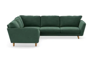 Trend Lyx 6-sits Vändbar L-formad Hörnsoffa i Sammet - Mörkgrön - Möbler - Soffa - Sammetssoffa