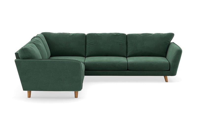 Trend Lyx 6-sits Vändbar L-formad Hörnsoffa i Sammet - Mörkgrön - Möbler - Soffa - Sammetssoffa