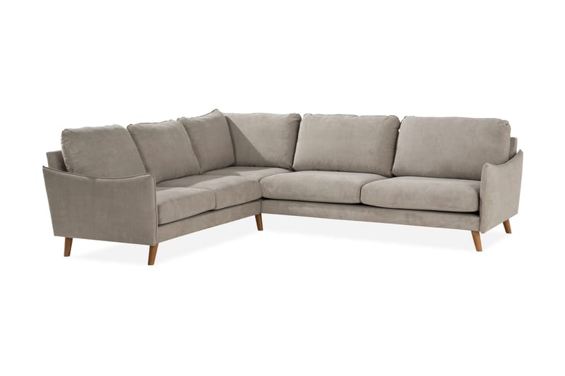Trend Lyx 6-sits Vändbar L-formad Hörnsoffa i Tyg, Beige