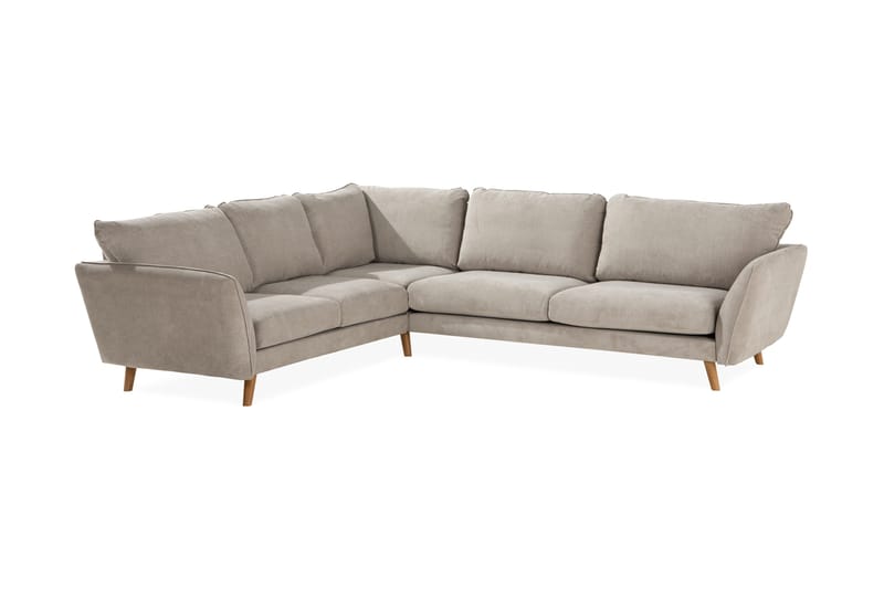 Trend Lyx 6-sits Vändbar L-formad Hörnsoffa i Tyg - Beige - Möbler - Soffa - Hörnsoffa