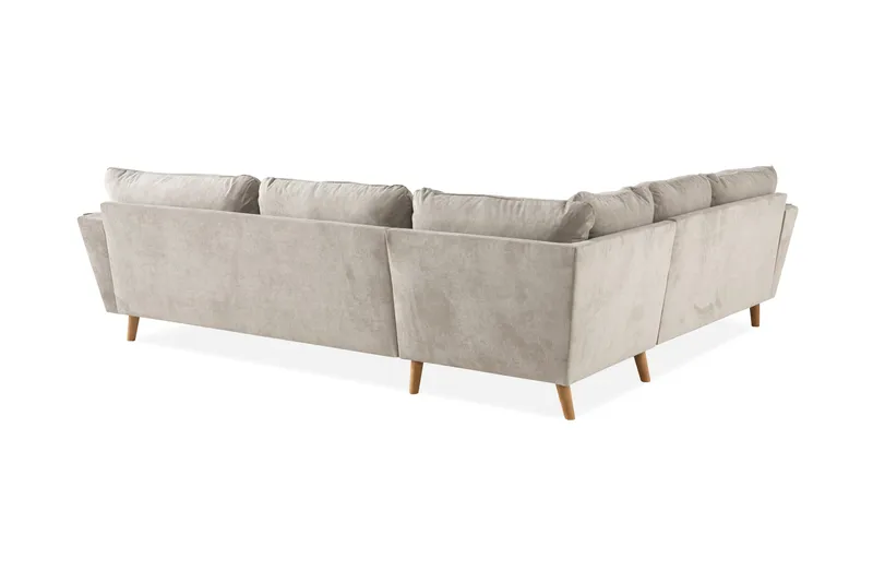 Trend Lyx 6-sits Vändbar L-formad Hörnsoffa i Tyg - Beige - Möbler - Soffa - Hörnsoffa
