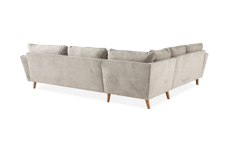 Trend Lyx 6-sits Vändbar L-formad Hörnsoffa i Tyg - Beige - Möbler - Soffa - Hörnsoffa