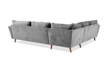 Trend Lyx 6-sits Vändbar L-formad Hörnsoffa i Tyg - Grå - Möbler - Soffa - Hörnsoffa