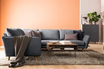 Trend Lyx 6-sits Vändbar L-formad Hörnsoffa i Tyg - Mörkgrå - Möbler - Soffa - Hörnsoffa