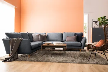 Trend Lyx 6-sits Vändbar L-formad Hörnsoffa i Tyg - Mörkgrå - Möbler - Soffa - Hörnsoffa