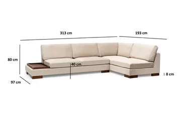 Tulima Soffa med Schäslong Höger - Beige/Natur - Möbler - Soffa - Hörnsoffa