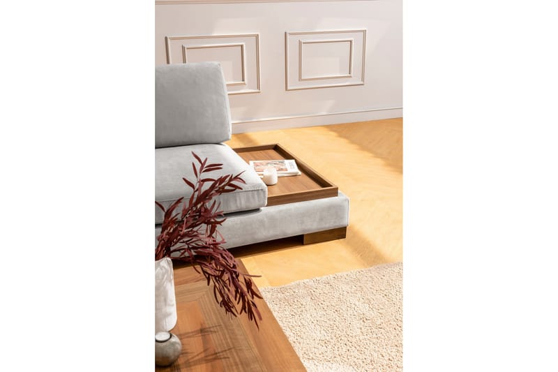 Tulima Soffa med Schäslong m Pall Vänster - Ljusgrå/Natur - Möbler - Soffa - Hörnsoffa