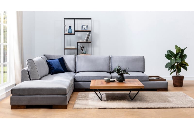 Tulima Soffa med Schäslong Vänster - Mörkgrå/Natur - Möbler - Soffa - Hörnsoffa